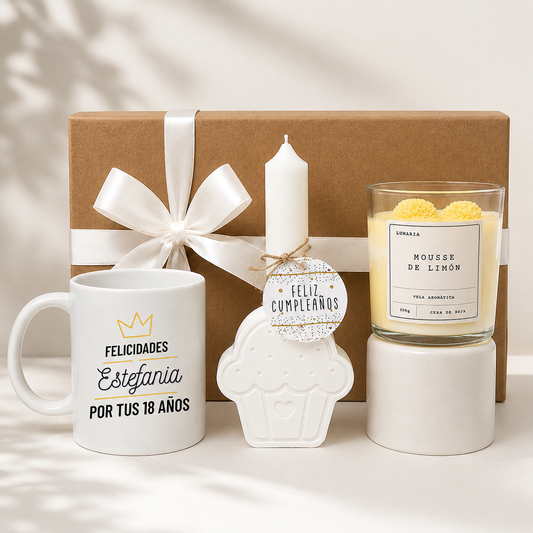 Pack Regalo de Cumpleaños Personalizado con Vela y Taza