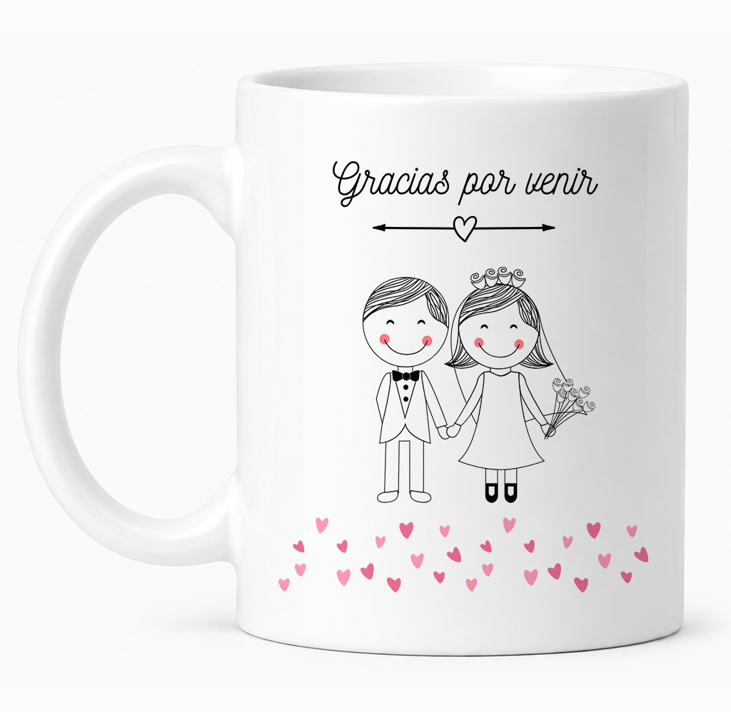 Taza personalizada para bodas con nombres y fecha