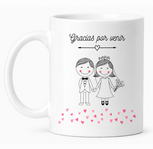 Taza personalizada para bodas con nombres y fecha