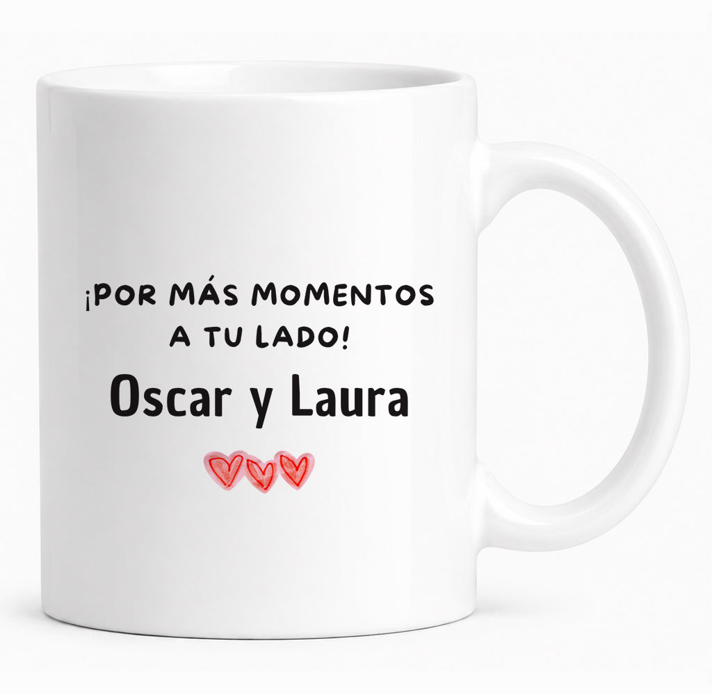 Taza pareja con dibujo "Hombre y Mujer" personalizada con nombres