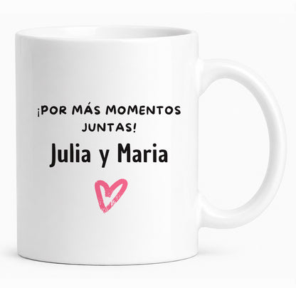 Taza personalizada con nombres "Mejores Amigas"