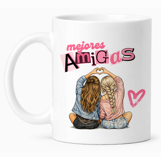 Taza personalizada con nombres "Mejores Amigas"