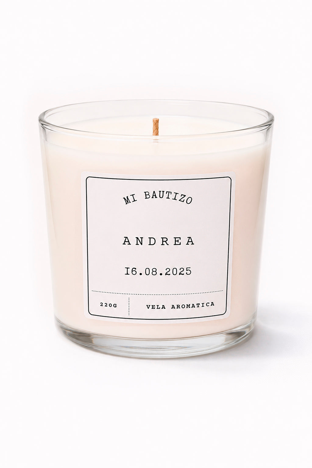 Vela Aromática Personalizada Para Bautizo