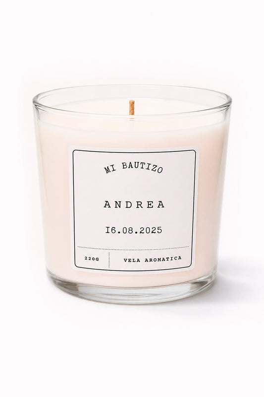 Vela Aromática Personalizada Para Bautizo